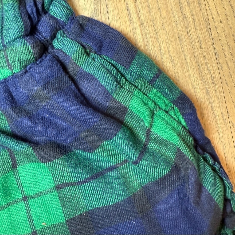 Aerie Women’s Plaid Green and Blue Flannel Ruffled Pajama Romper Size Small - Picture 6 of 12